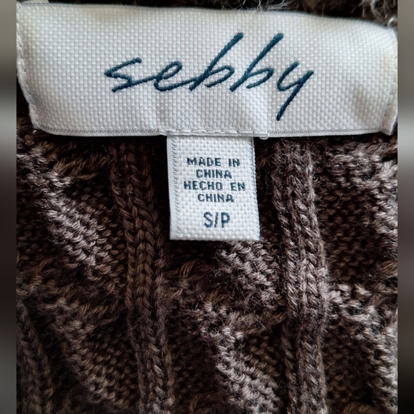 Sebby Faux Fur Open Front Vest Sz S Fall Autumn Winter Game Night - Picture 5 of 5